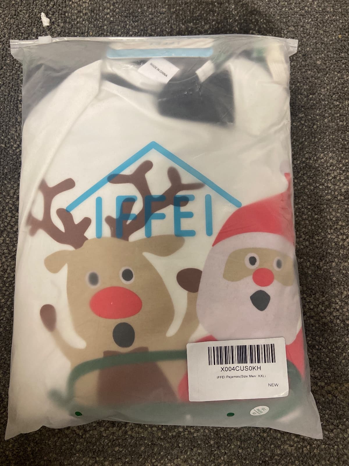 Family Matching Christmas Pajamas, Santa Reindeer Top, Plaid Pants, 2XL — photo 4