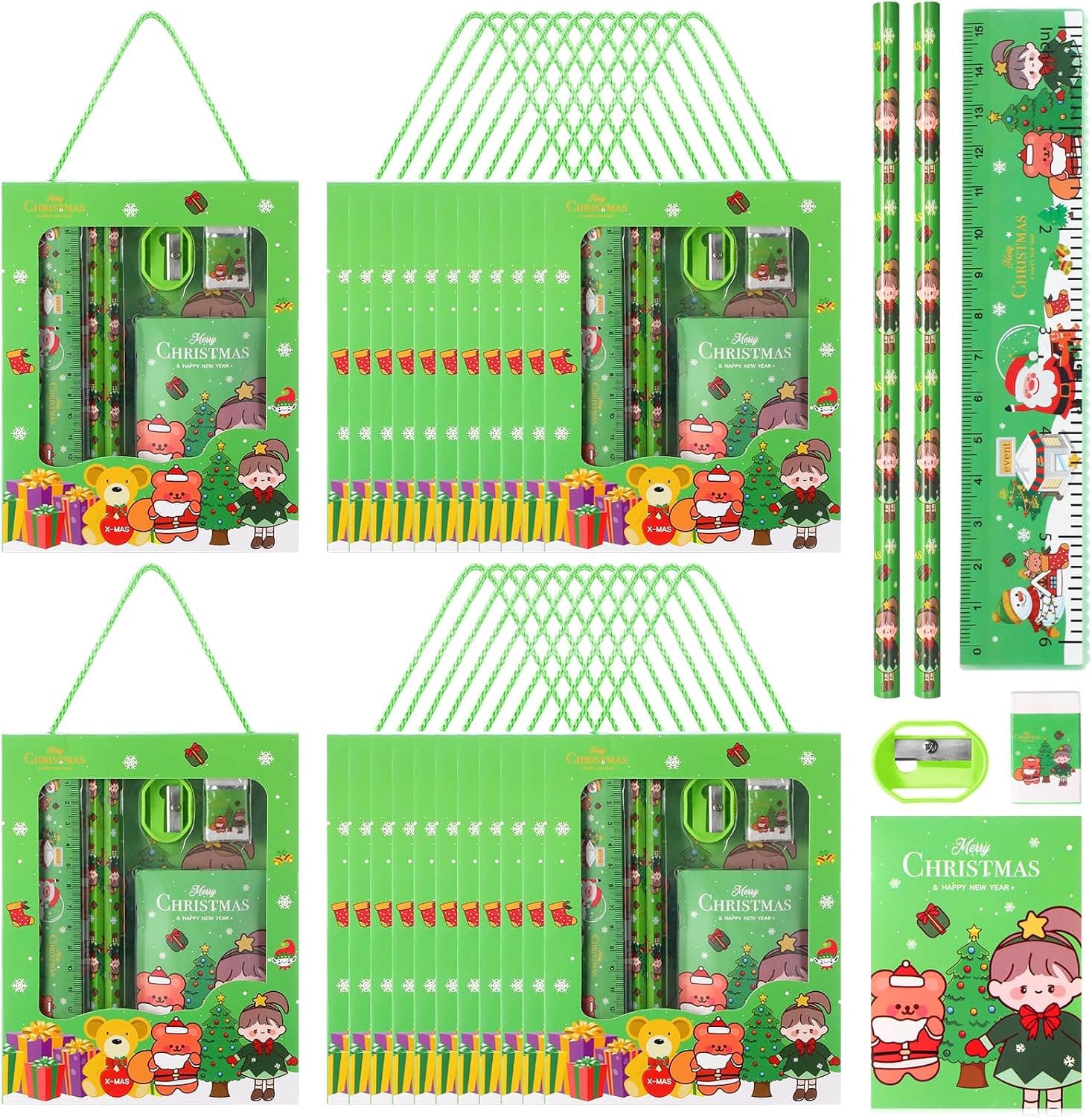 Christmas Stationery Party Favor Sets, 24-Pack
