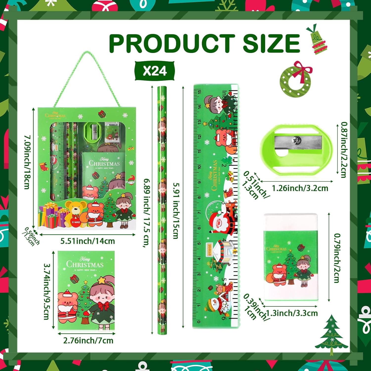 Christmas Stationery Party Favor Sets, 24-Pack — photo 2