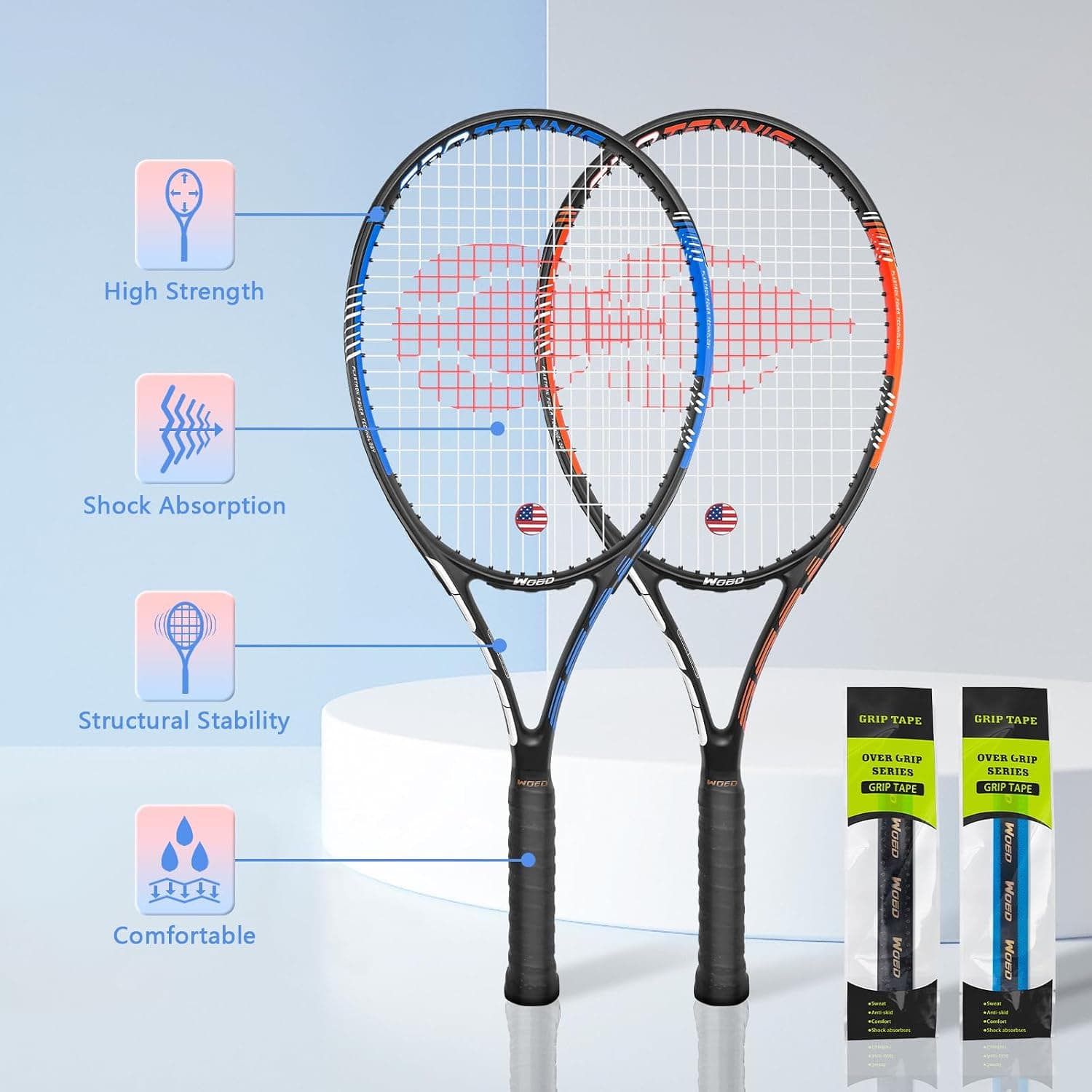 Adult Tennis Racket Set, 2 Rackets — photo 2