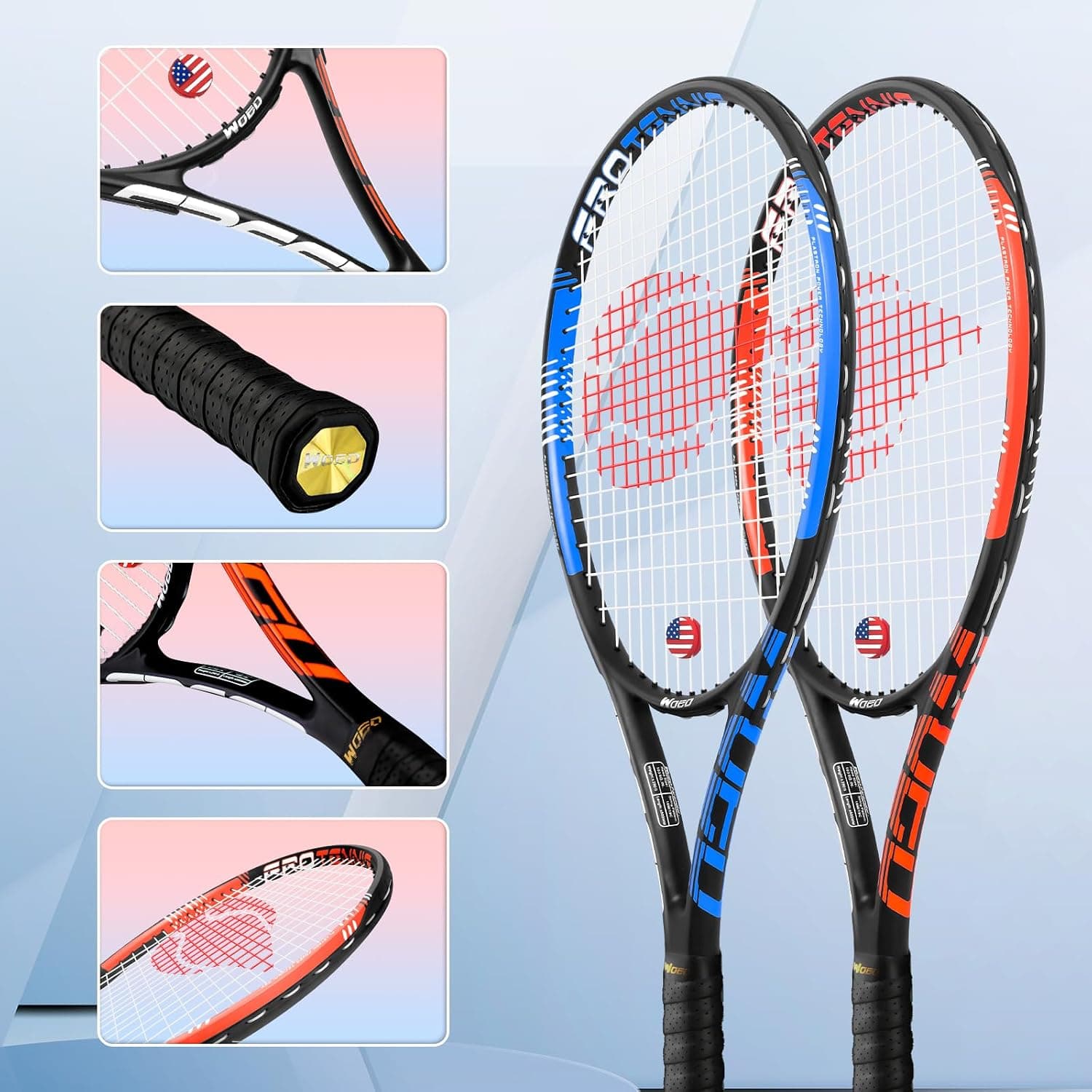 Adult Tennis Racket Set, 2 Rackets — photo 3
