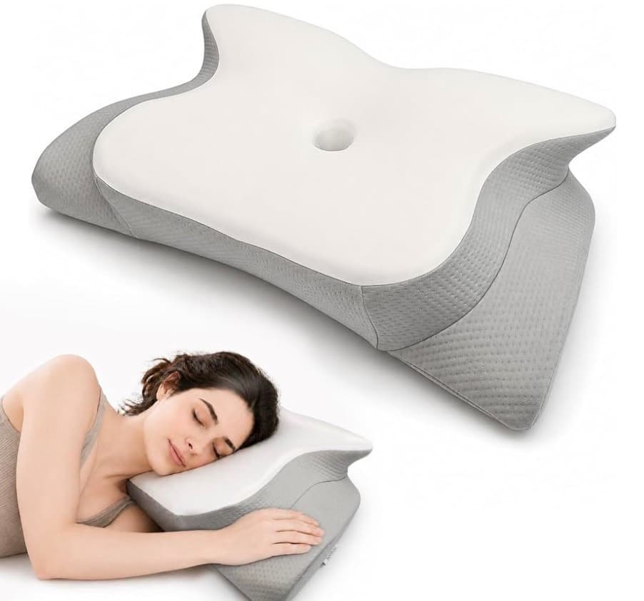 Memory Foam Cervical Neck Pillow with Cooling Cover