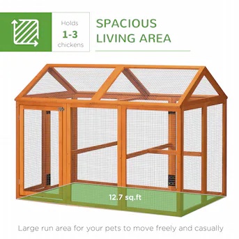 Large Wooden Chicken Coop with Perches and Doors — photo 3