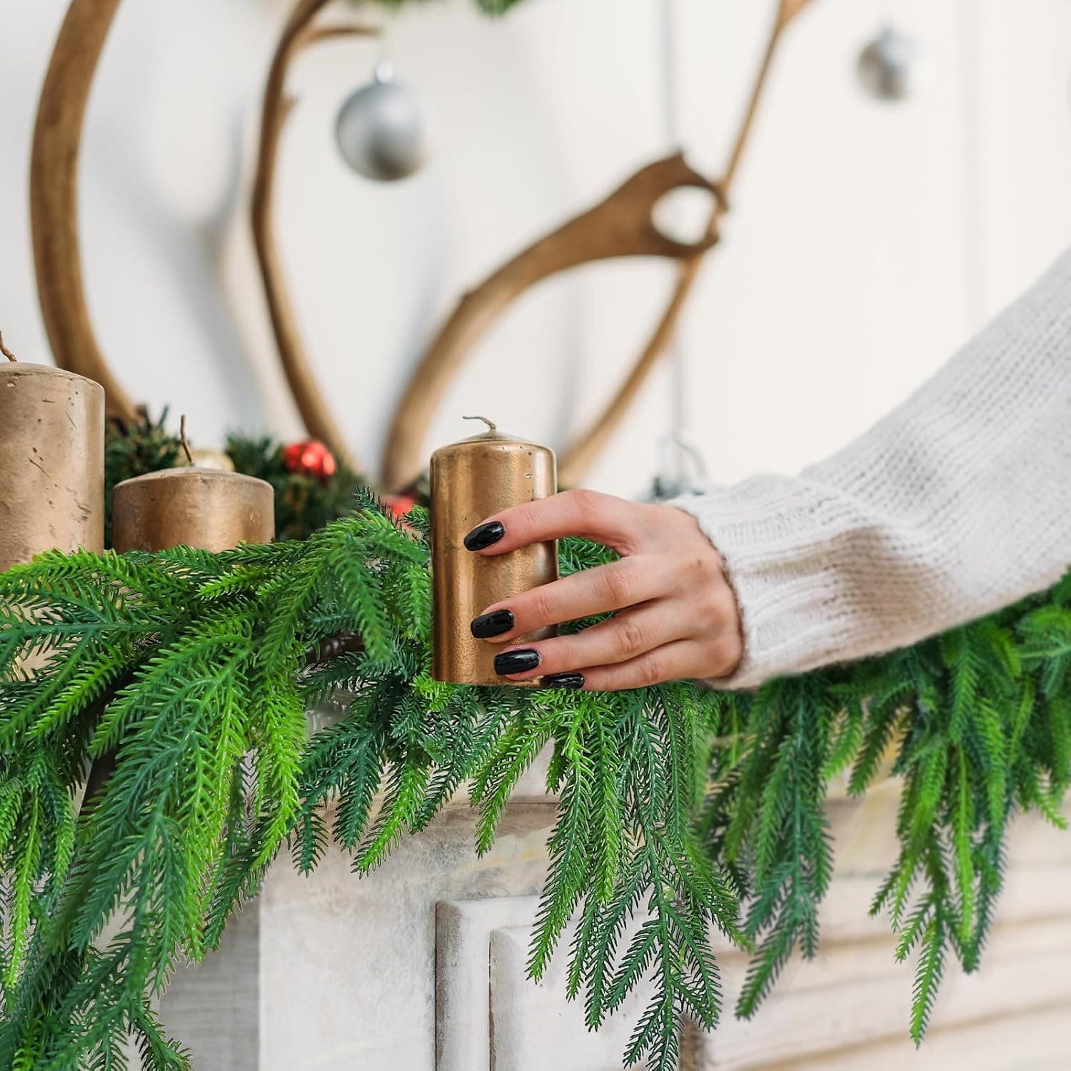 Artificial Norfolk Pine Christmas Garland — photo 3