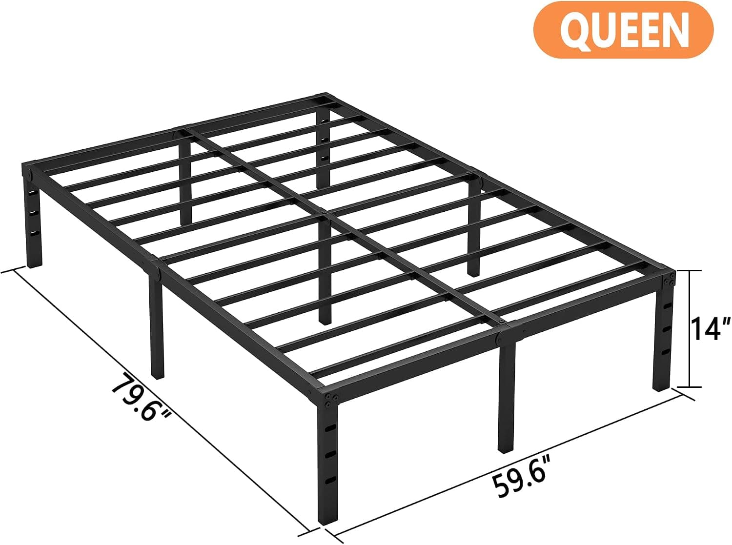 Queen Metal Platform Bed Frame, 14 in — photo 2