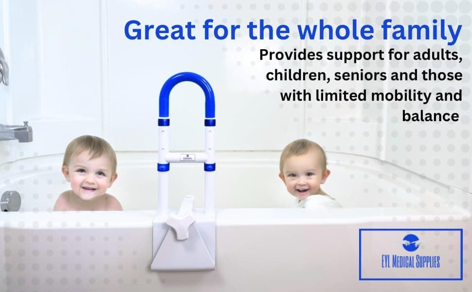 Adjustable Clamp-On Bathtub Grab Bar Handle — photo 2