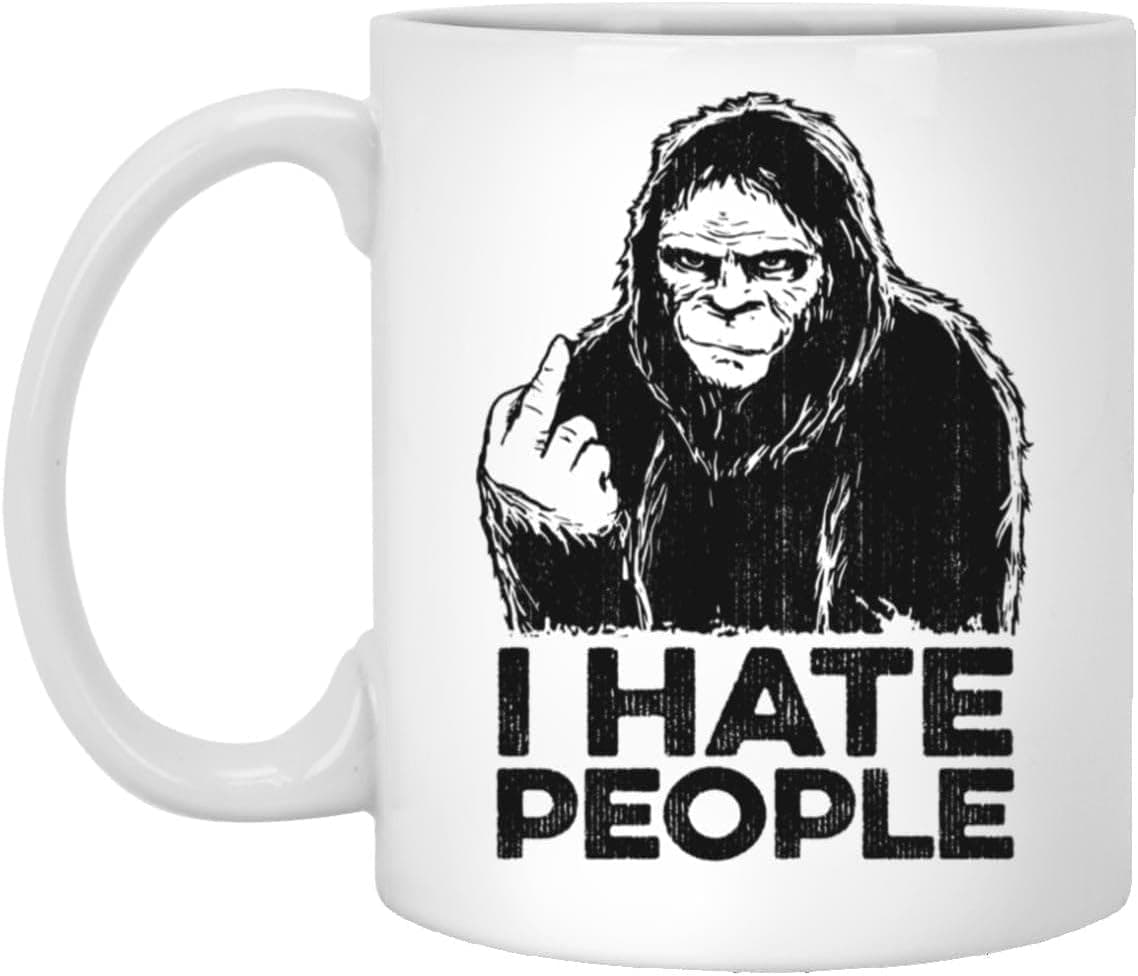 Bigfoot I Hate People Funny Coffee Mug