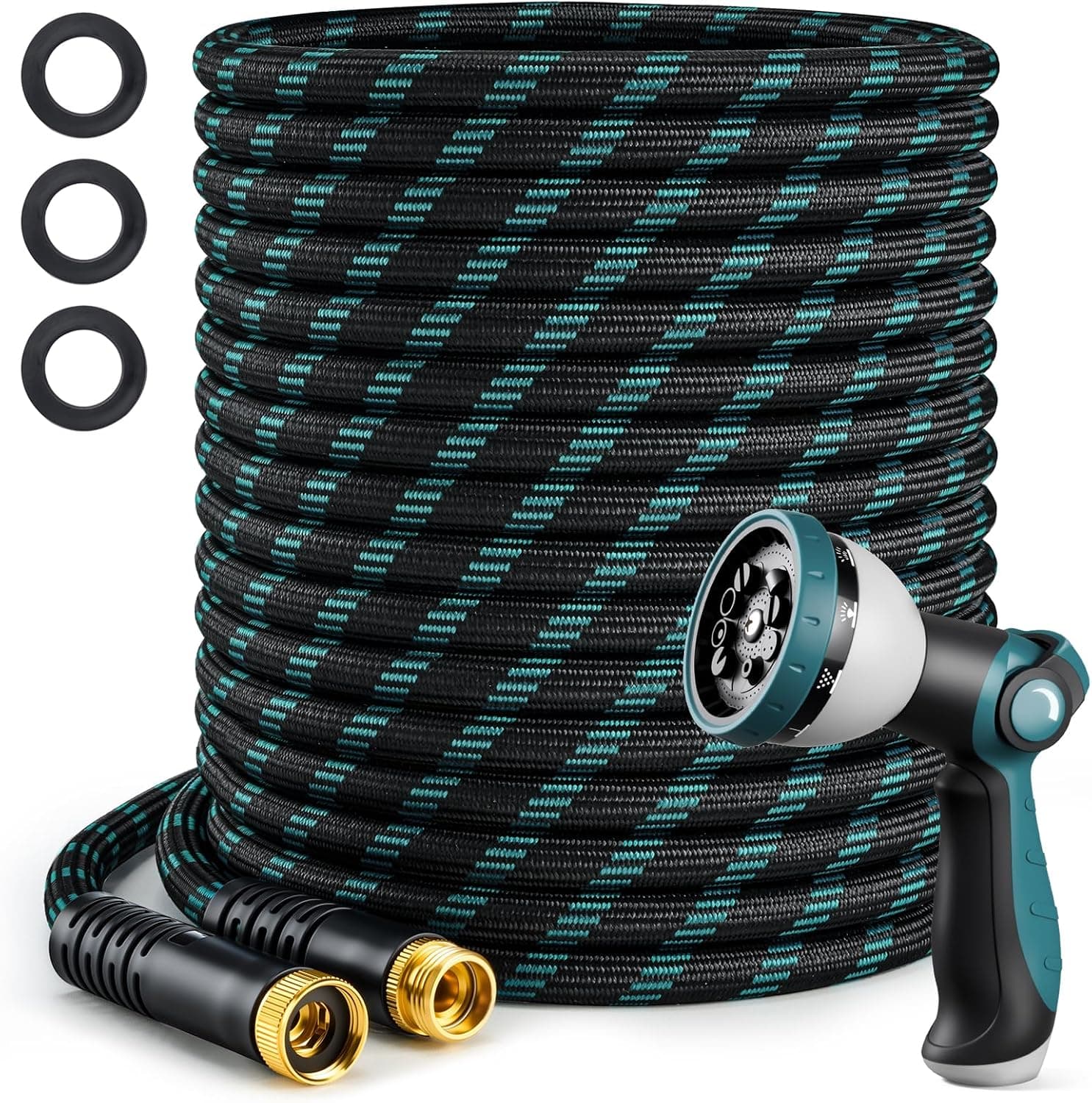 Lightweight Garden Hose, 100 ft, with Spray Nozzle