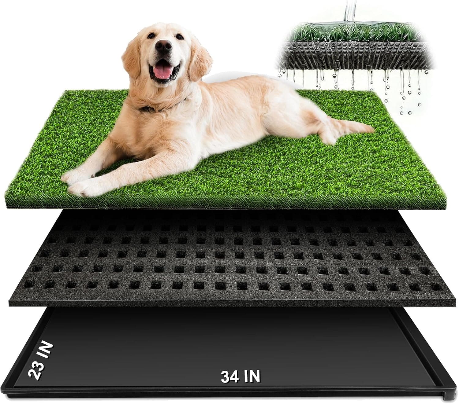 Dog Grass Potty Pad with Tray, 34 x 23 in