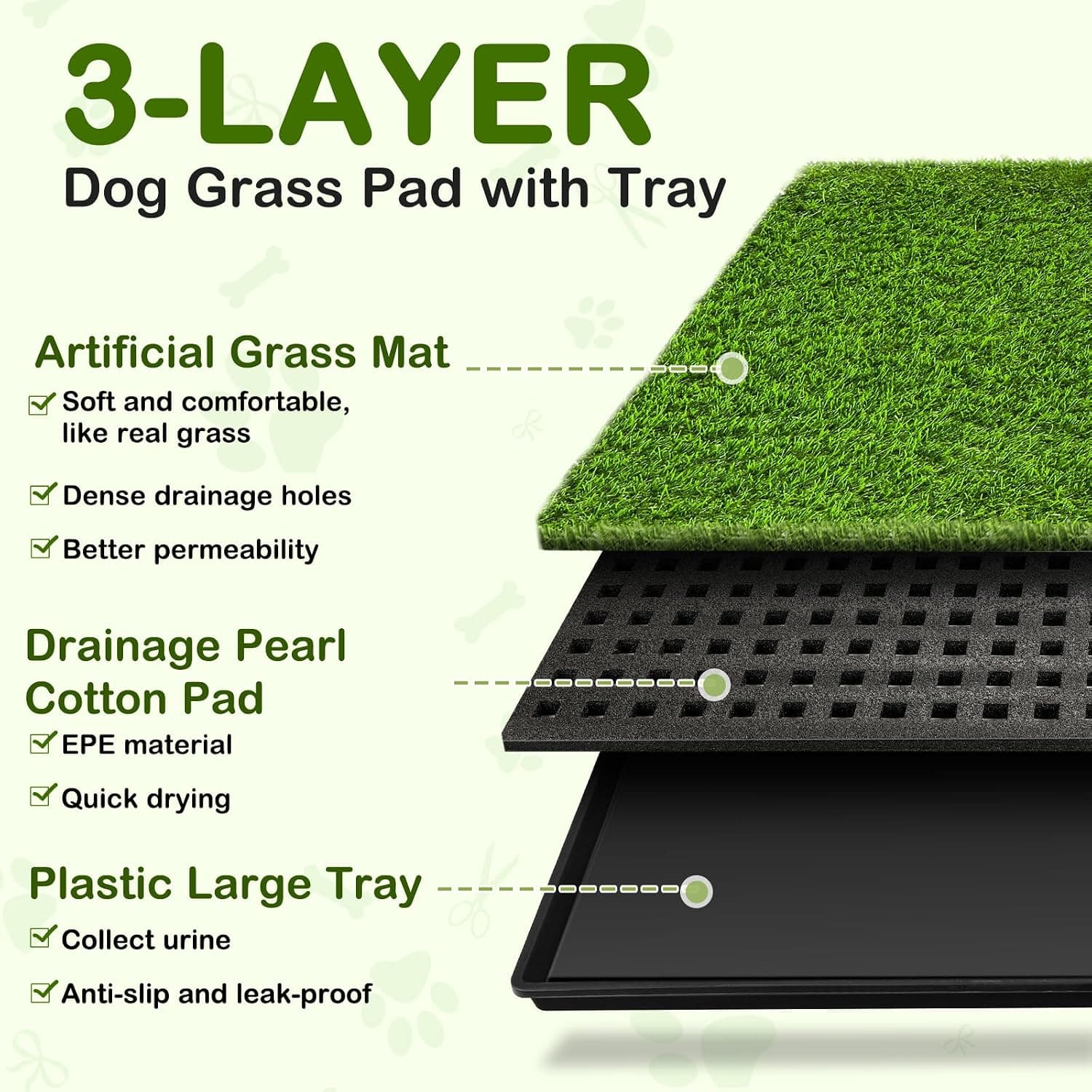 Dog Grass Potty Pad with Tray, 34 x 23 in — photo 3