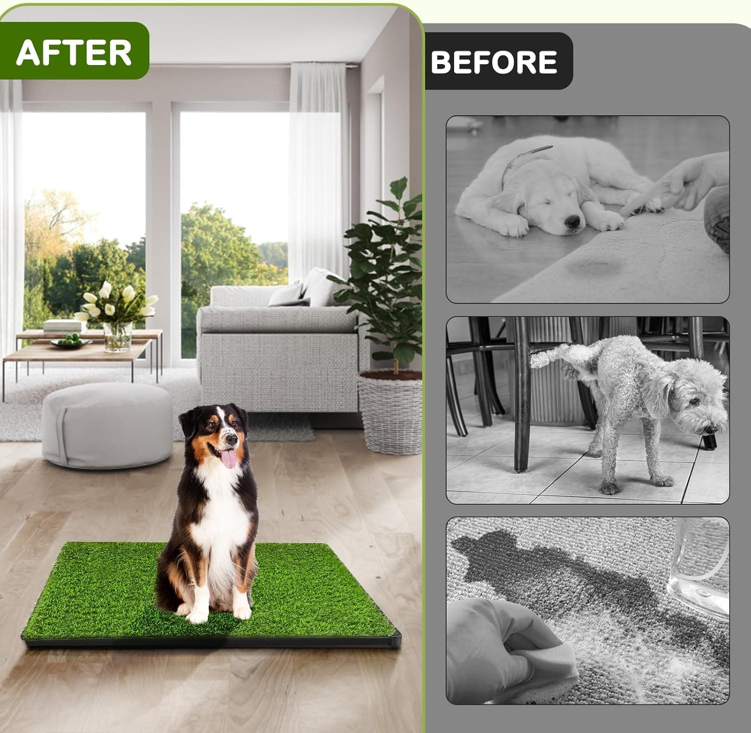 Dog Grass Potty Pad with Tray, 34 x 23 in — photo 2