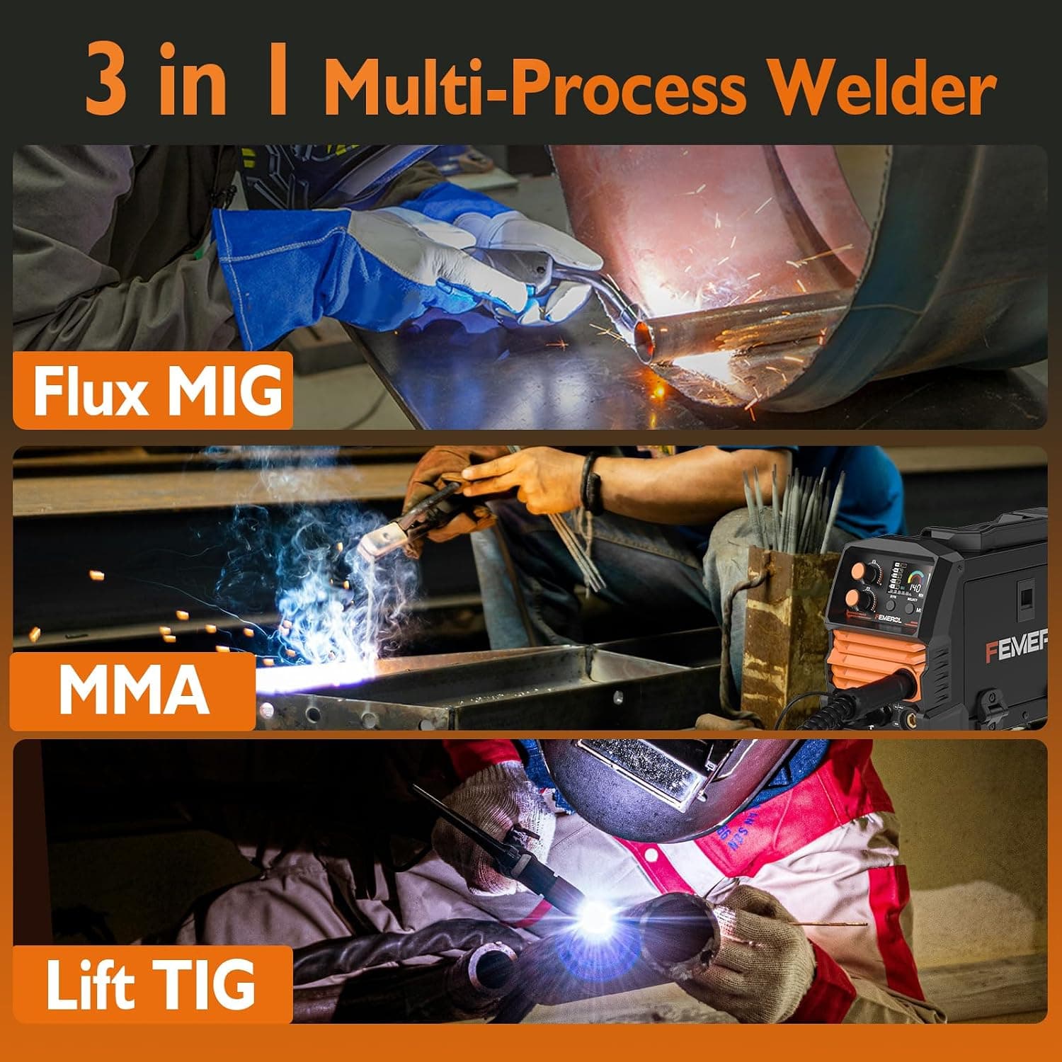 140A 3-in-1 MIG Welder, Flux Core — photo 2