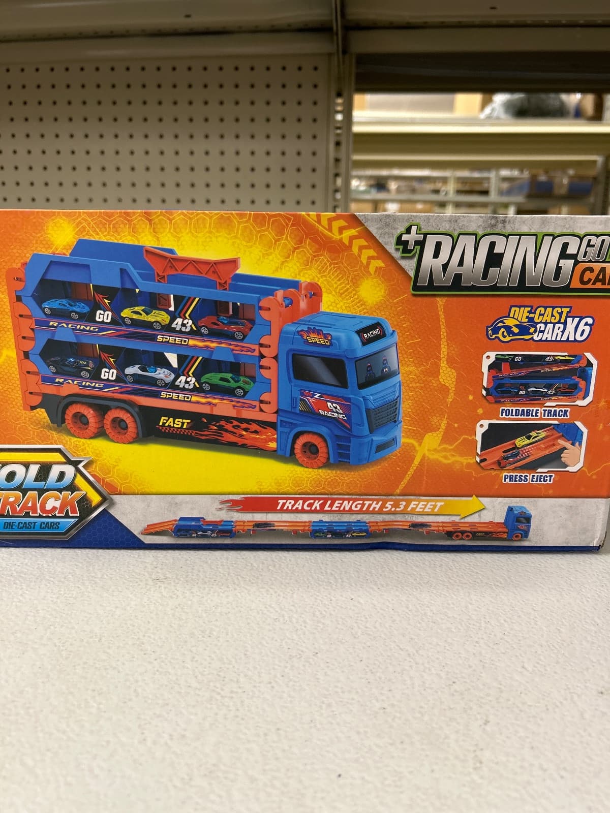 4-in-1 Toy Truck with 2 Foldable Race Tracks