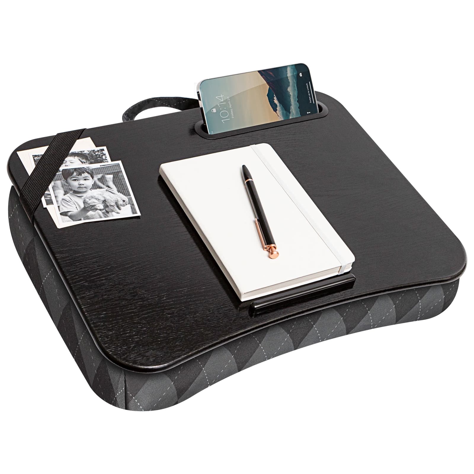 LapGear Designer Lap Desk with Phone Holder Fits 15.6 Laptop Argyle Comfortable Cushion