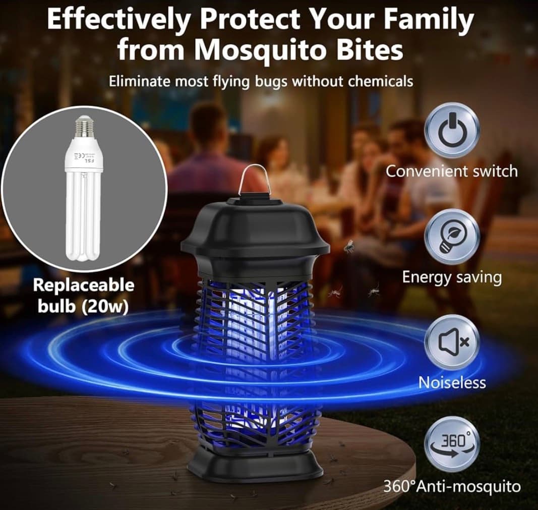Bug Zapper Outdoor, Electric Mosquito Zapper, Fly Traps Indoor Outdoor — photo 3