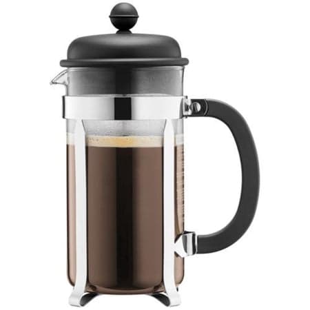 Bodum Caffettiera French Press Coffee Maker Black Plastic Lid and Stainless Steel Frame…