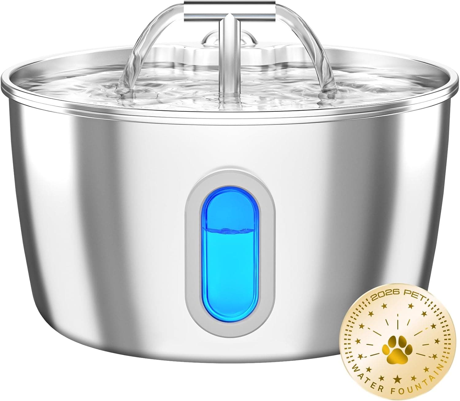 Stainless Steel Cat Water Fountain - 2.6L/88oz Cat Fountain for Drinking