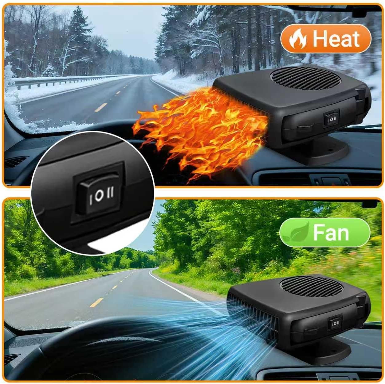 12V 200W Car Heater and Fan, Portable Dual Mode Defroster — photo 3