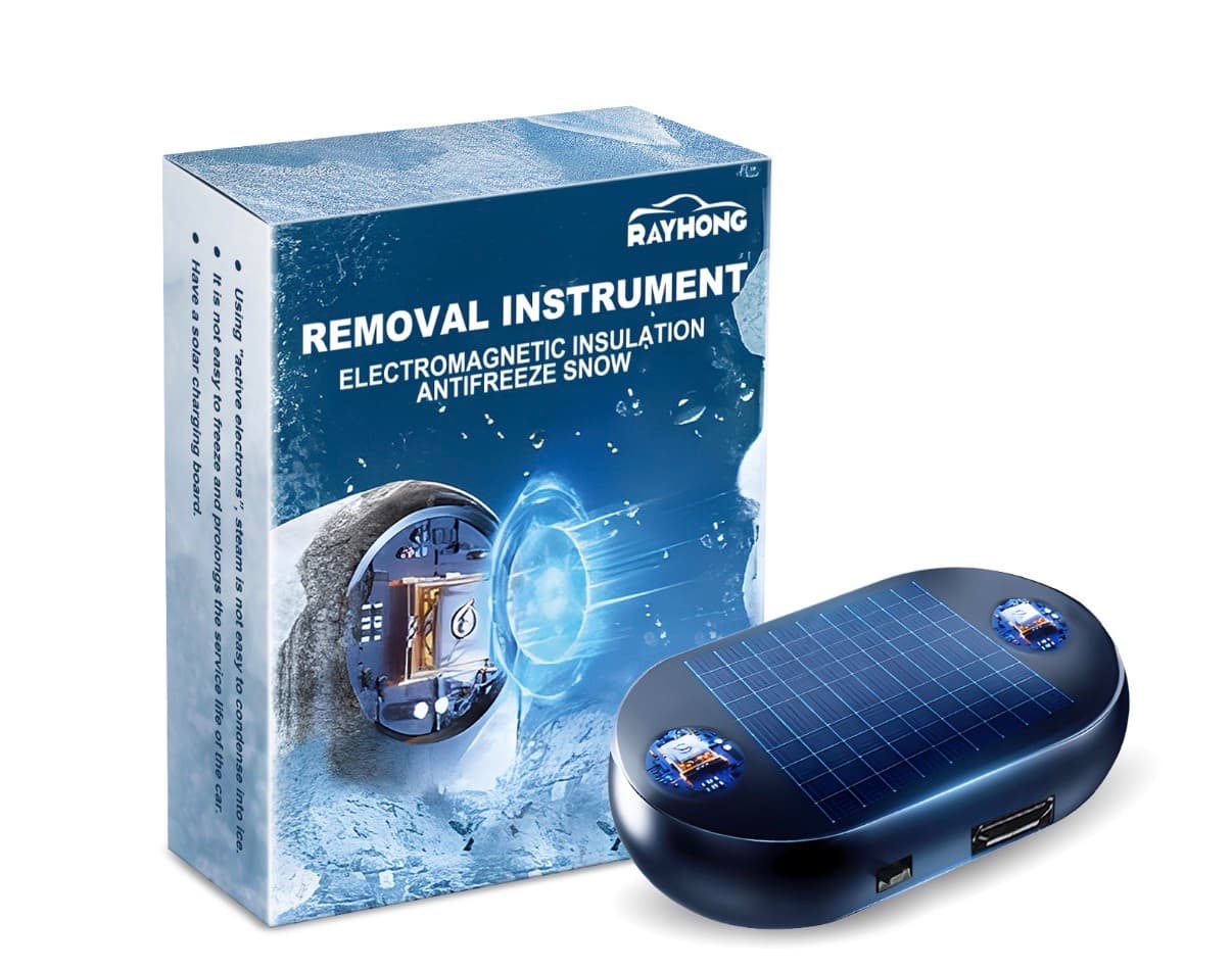 Car Interference Antifreeze Instrument,Solar AntiFreeze Electromagnetic Car Snow Removal Device,Portable Car Defroster,Fast and Efficient Ice Scrapers for Windshield 2 pack