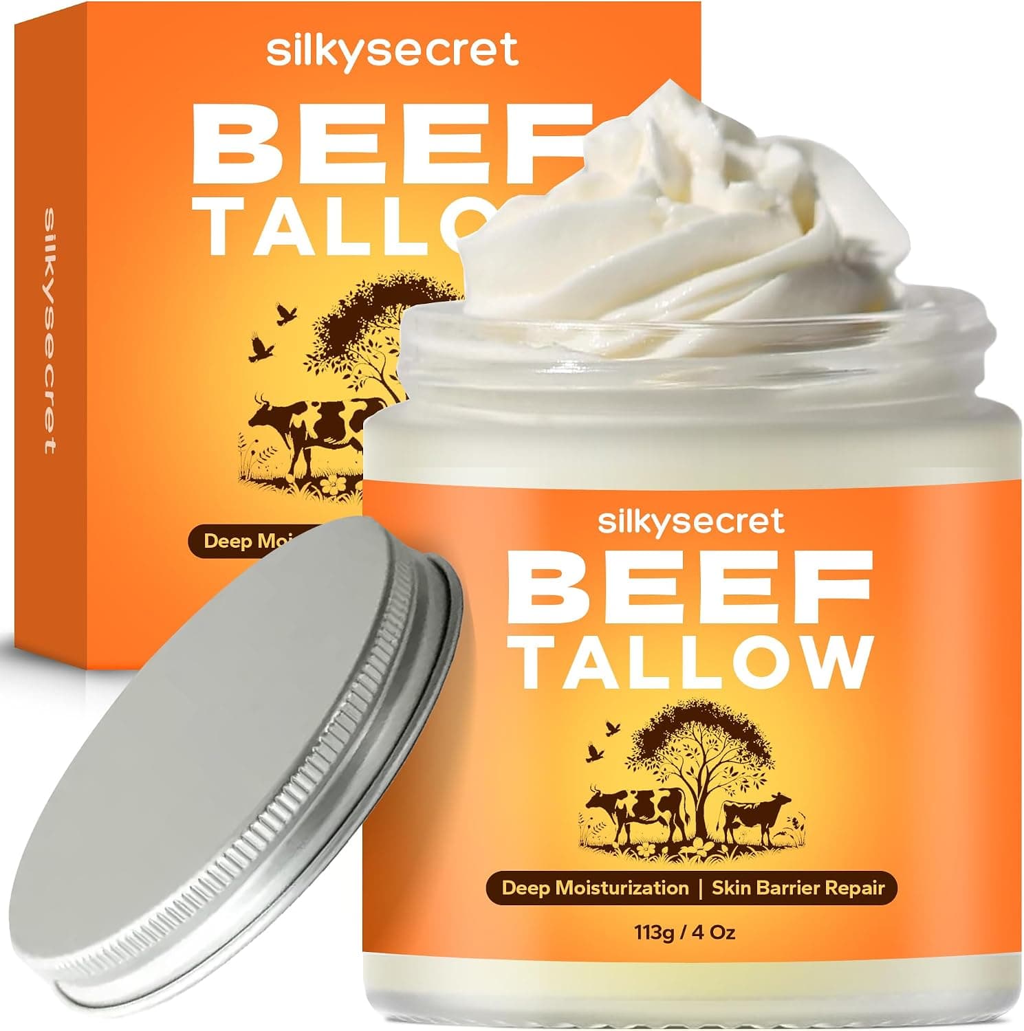 (3x) SilkySecret Beef Tallow for Face & Body (4 Oz) — photo 4