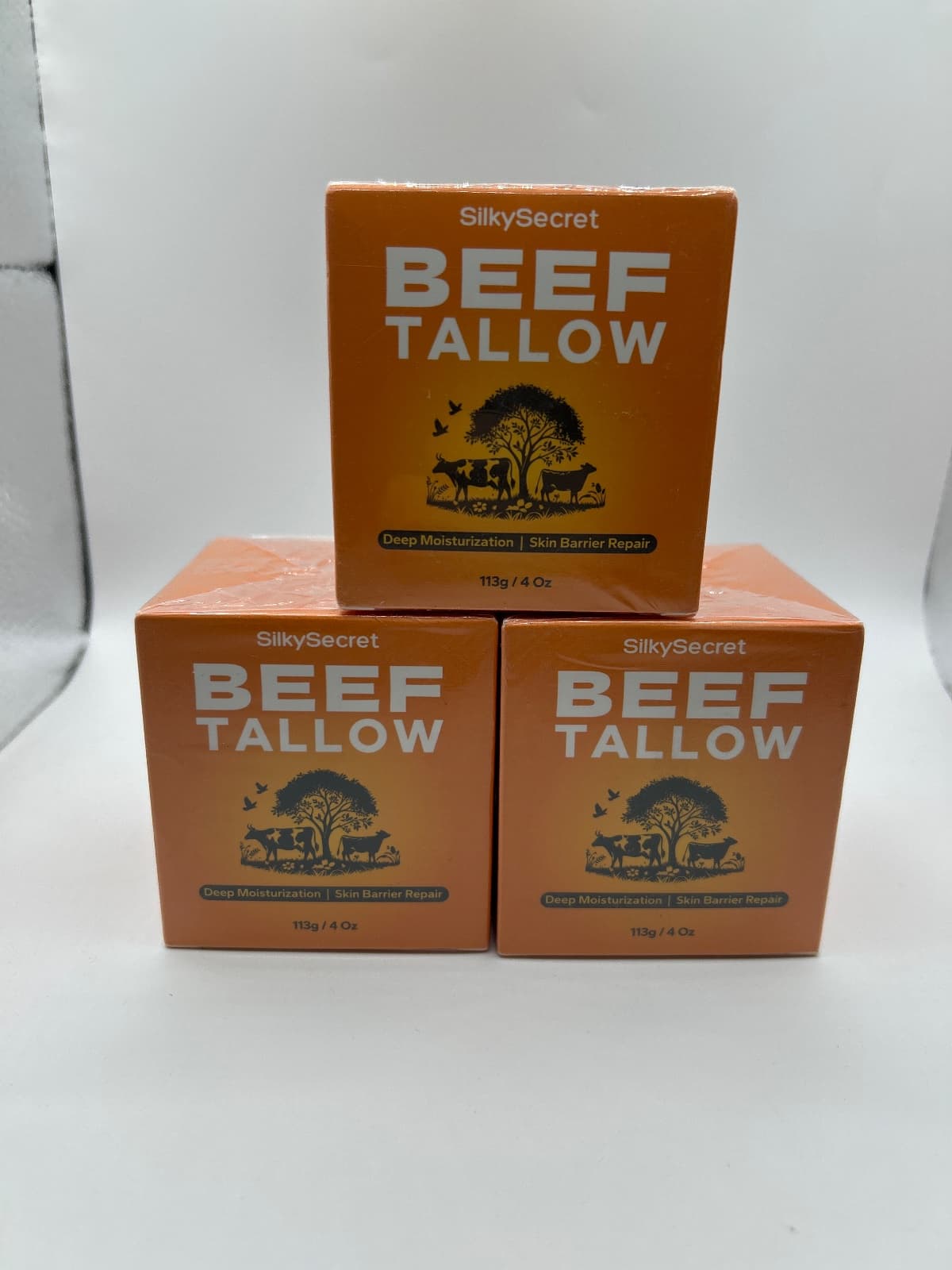 (3x) SilkySecret Beef Tallow for Face & Body (4 Oz)