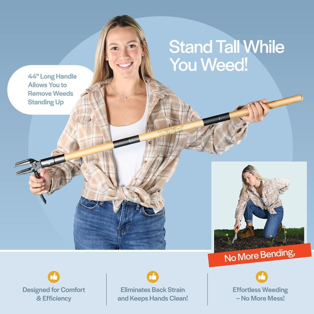Weed Puller Tool, Stand Up Heavy Duty Weed Remover Tool with Long Handle — photo 3