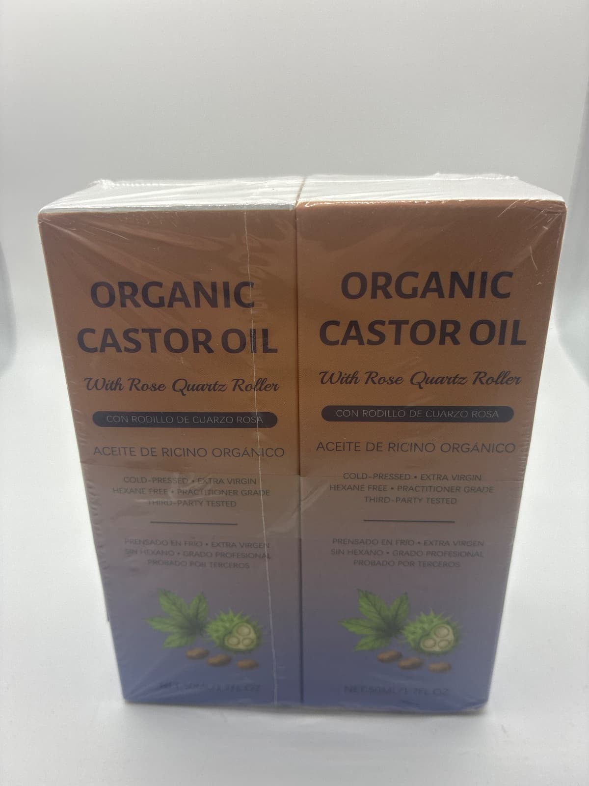 2 Pcs Organic Castor Oil with Rose Quartz Roller — photo 4