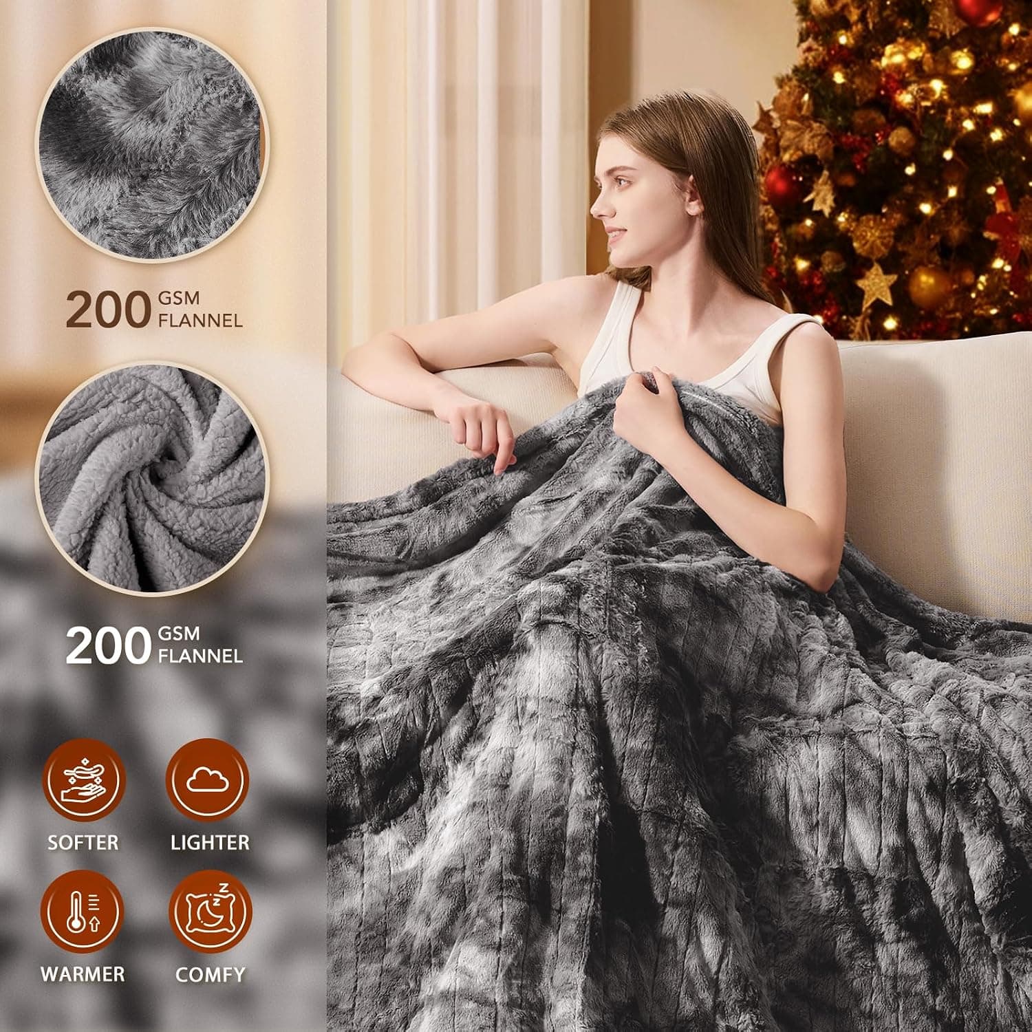 Homemate Electric Heated Blanket Full Size - 72"x84" Heating Blanket Full Size 1/2/4/6/8… — photo 3