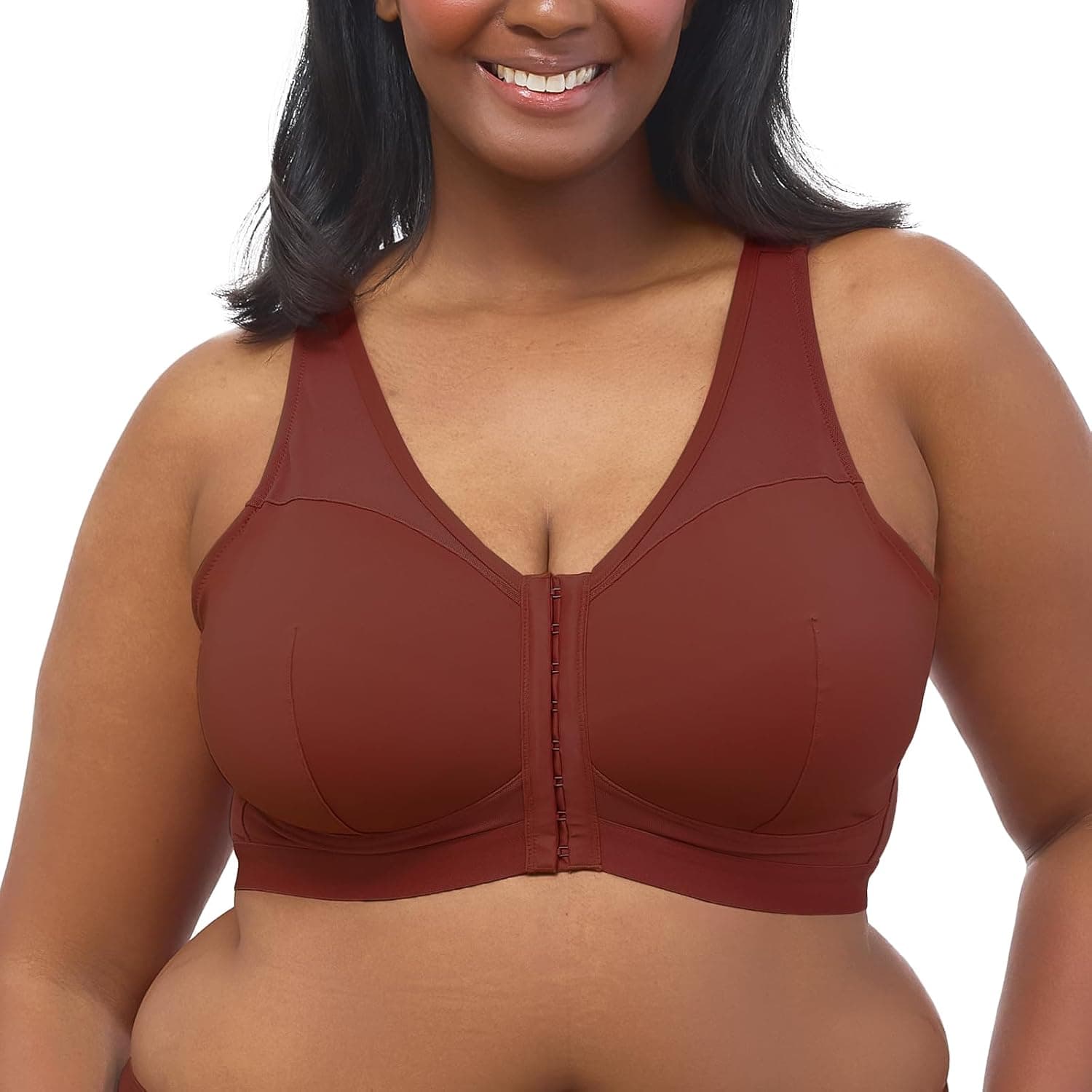 Leading Lady, Harper, Wireless Bra For Women, Front-Closure, Mesh Straps, Foam Cups