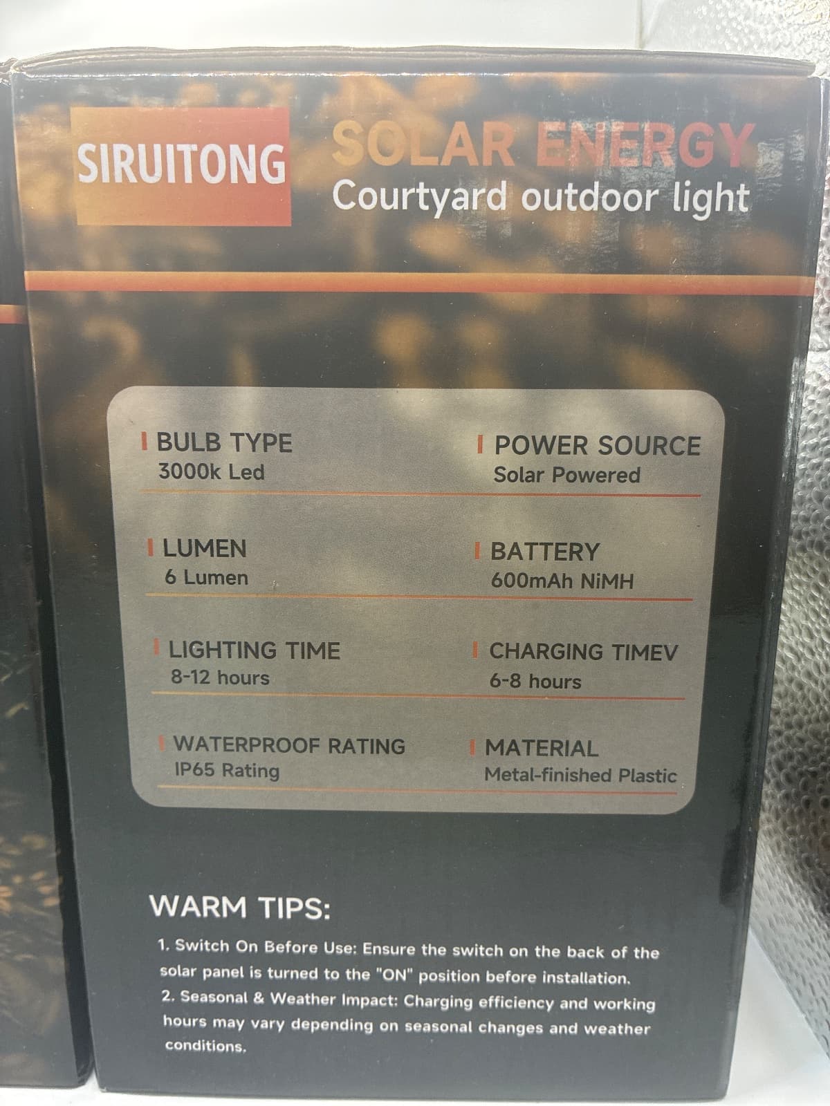 Solar energy lights 2 pack