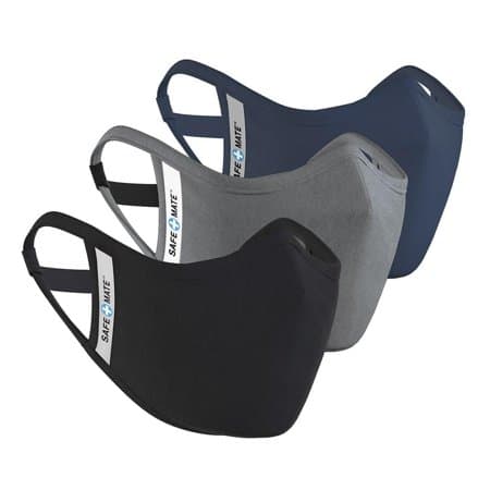 Safe+Mate Cloth Face Mask - Adult S/M - Washable & Reusable - 3 Pack Face Masks of Black… — photo 2
