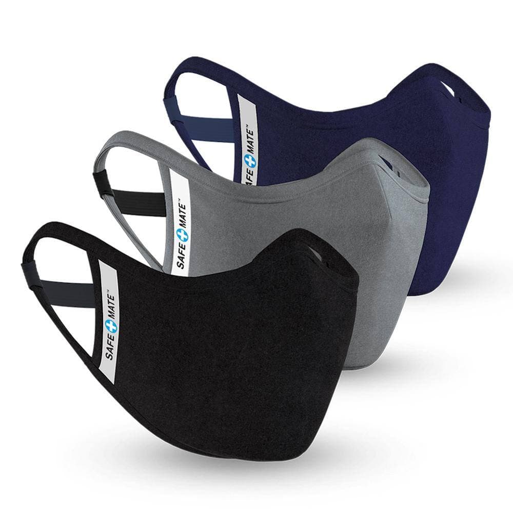 Safe+Mate Cloth Face Mask - Adult S/M - Washable & Reusable - 3 Pack Face Masks of Black… — photo 3