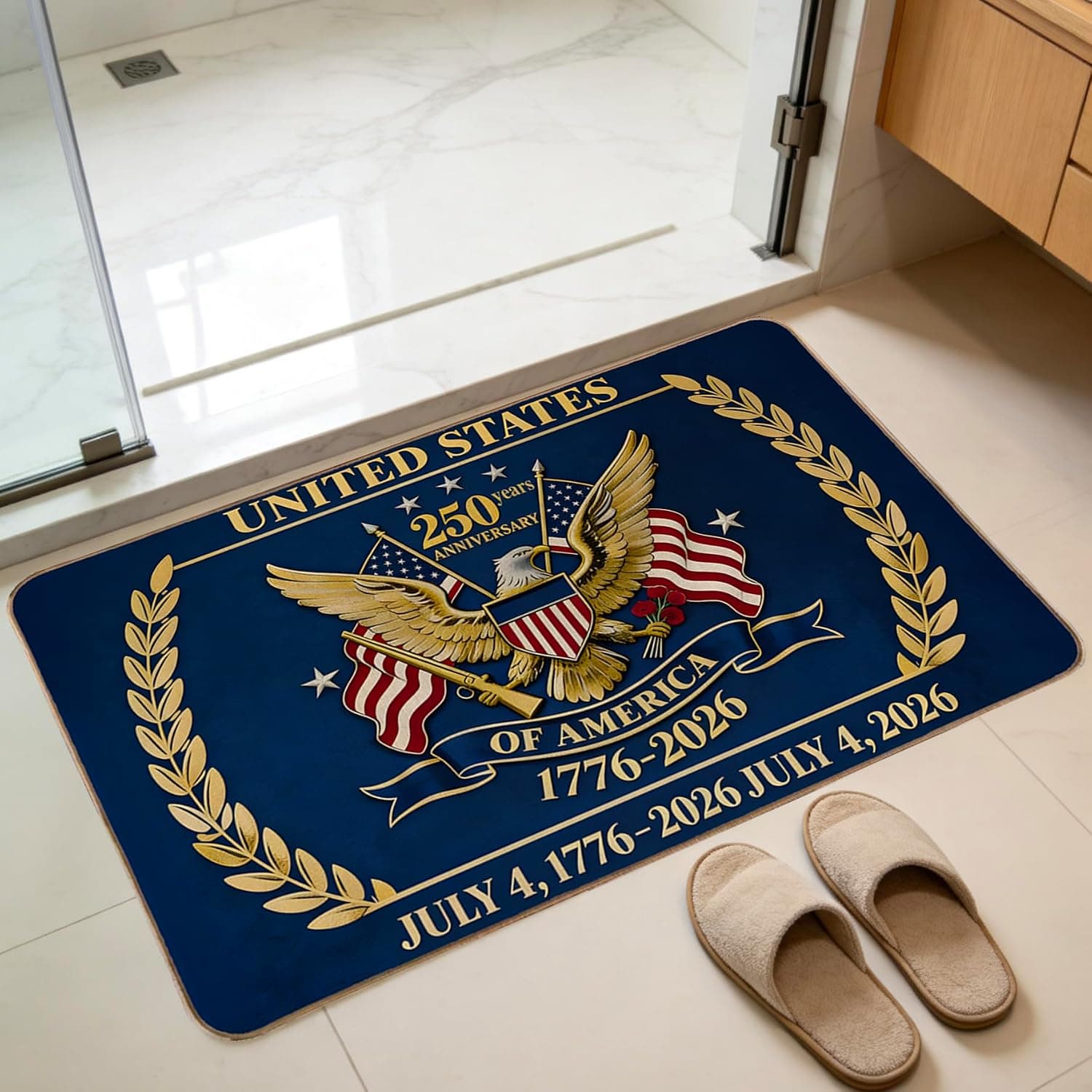 USA 250th Anniversary Patriotic Doormat, American Eagle & Flag Design — photo 3