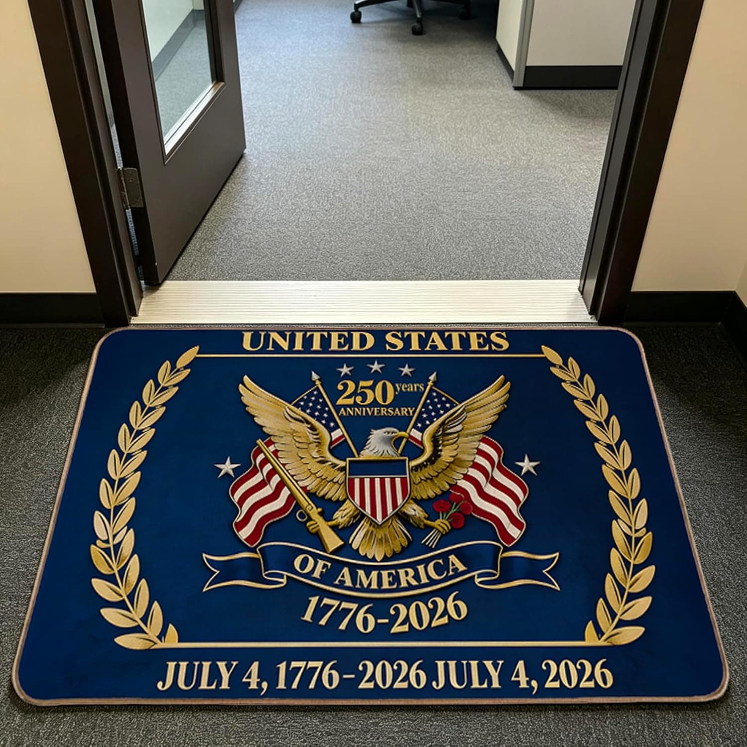 USA 250th Anniversary Patriotic Doormat, American Eagle & Flag Design — photo 2