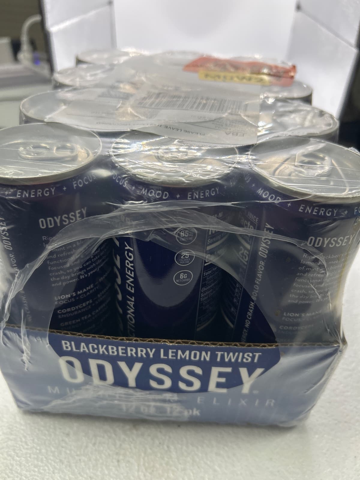 Odyssey Functional Energy Drink, 85mg Caffeine, Blackberry Lemonade 12 Pack — photo 3