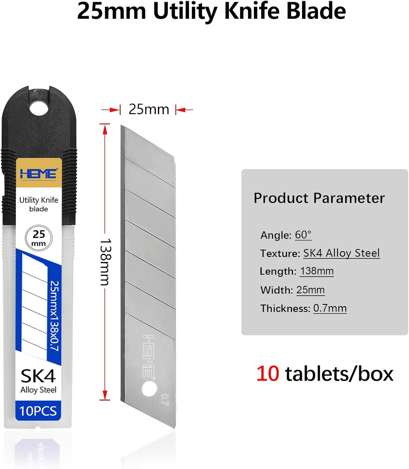 Tools 10pcs 25mm Utility Knife Replacement Blades Snap off 60 Degree，Blades for Utility… — photo 2