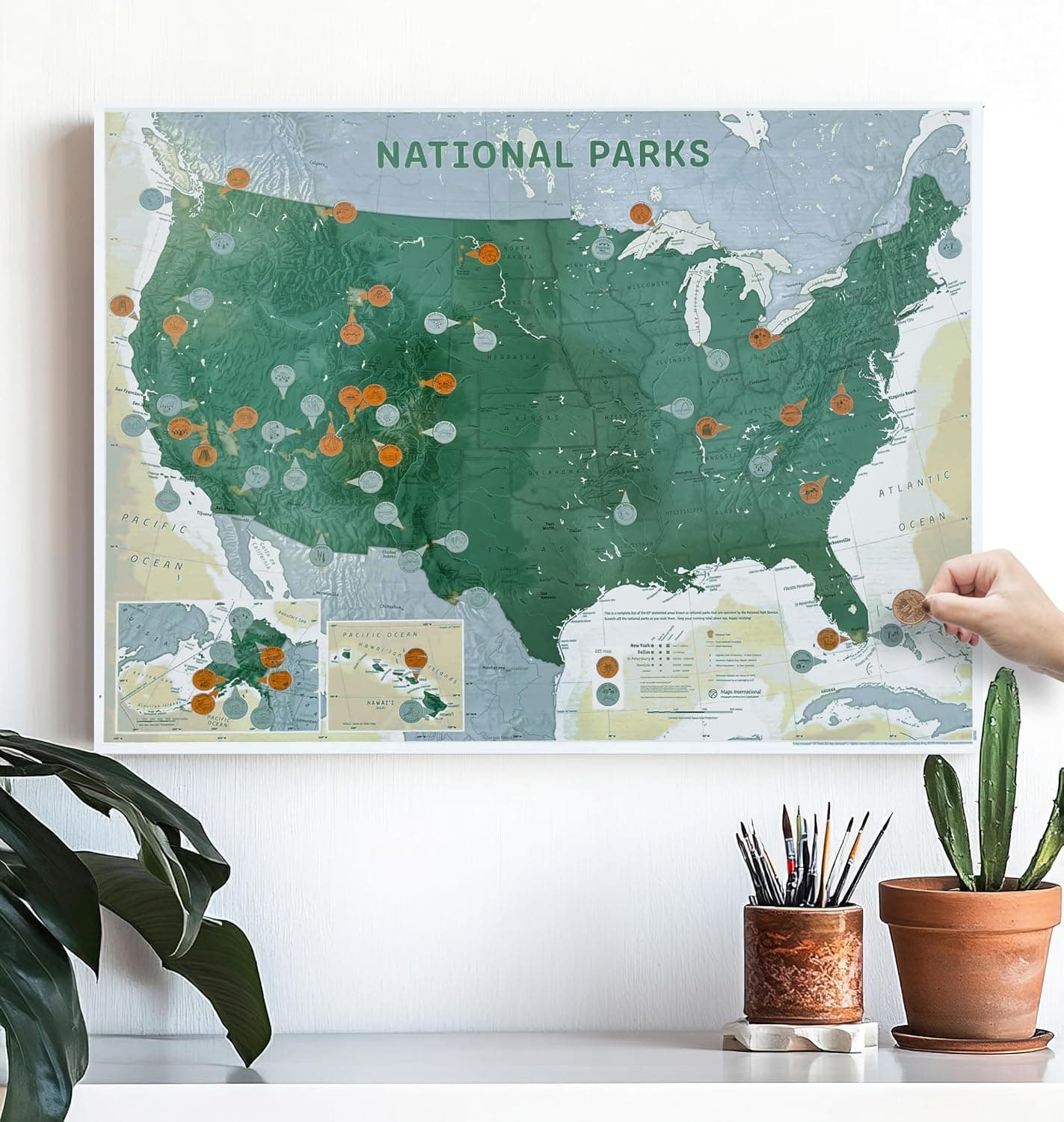 Scratch Off Print USA National Parks Poster 17 x 22 in