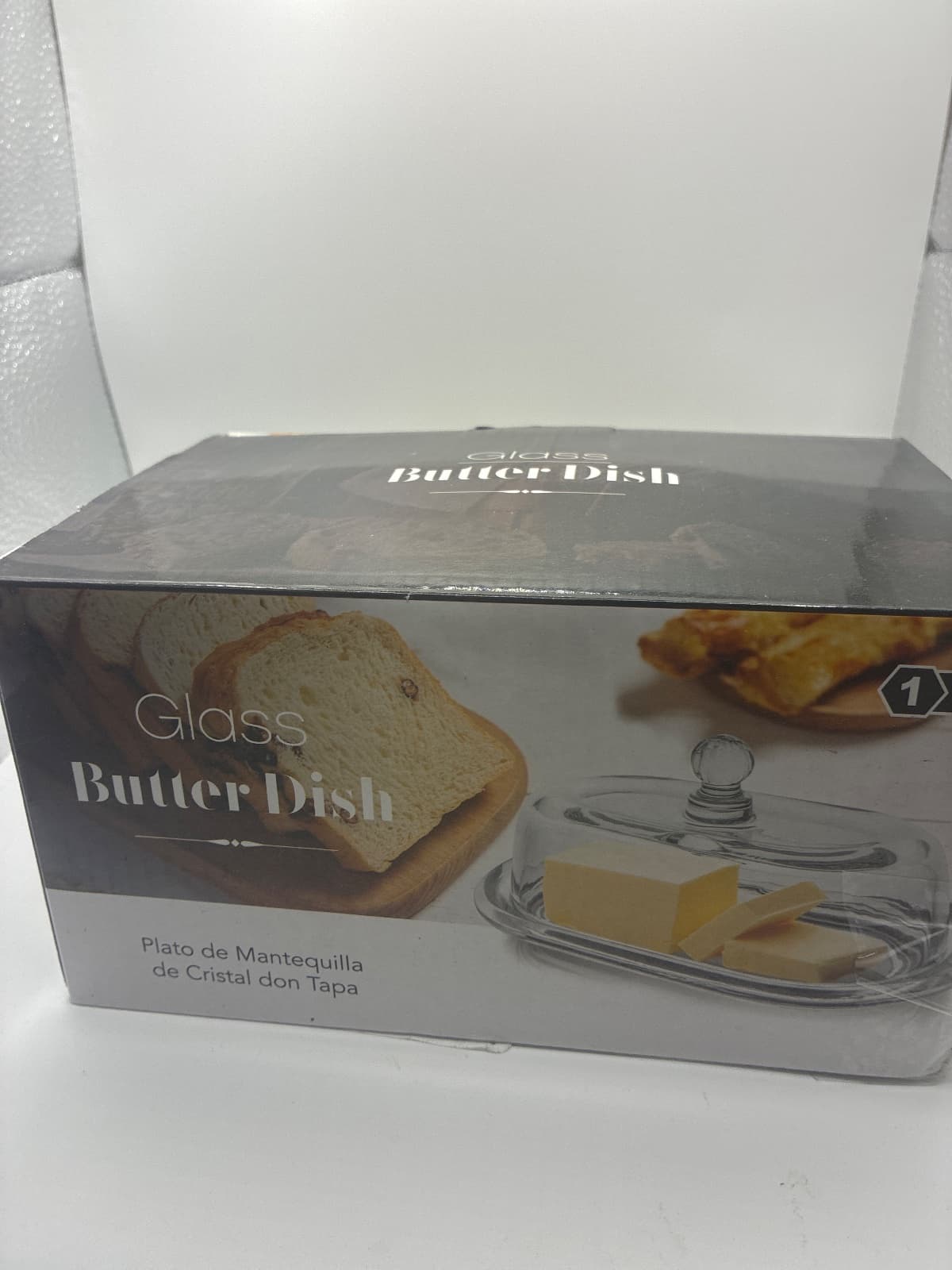 Vintage Colored Glass Butter Dish with Lid for Countertop — photo 4