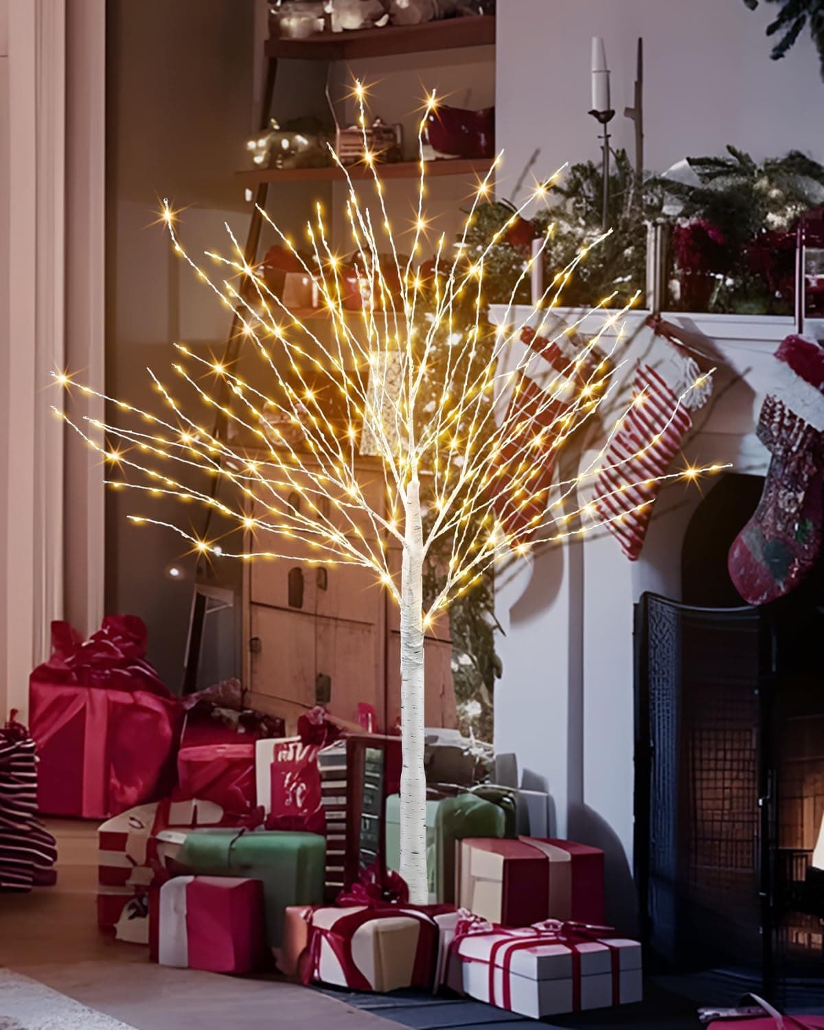 432 LED Lighted Birch Tree, 4 FT White Christmas Tree — photo 3