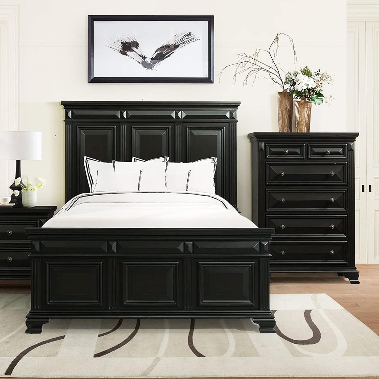 DWIL Matte Finish Furniture Paint - 5 Oz Black Paint for Wood Cabinets, Doors, Tables