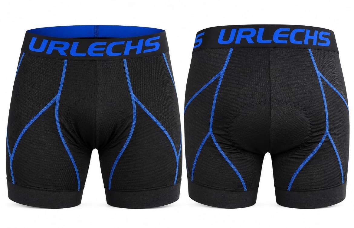 URLECHS Men's Padded Cycling Bike Shorts XL 2 Pack Black Blue