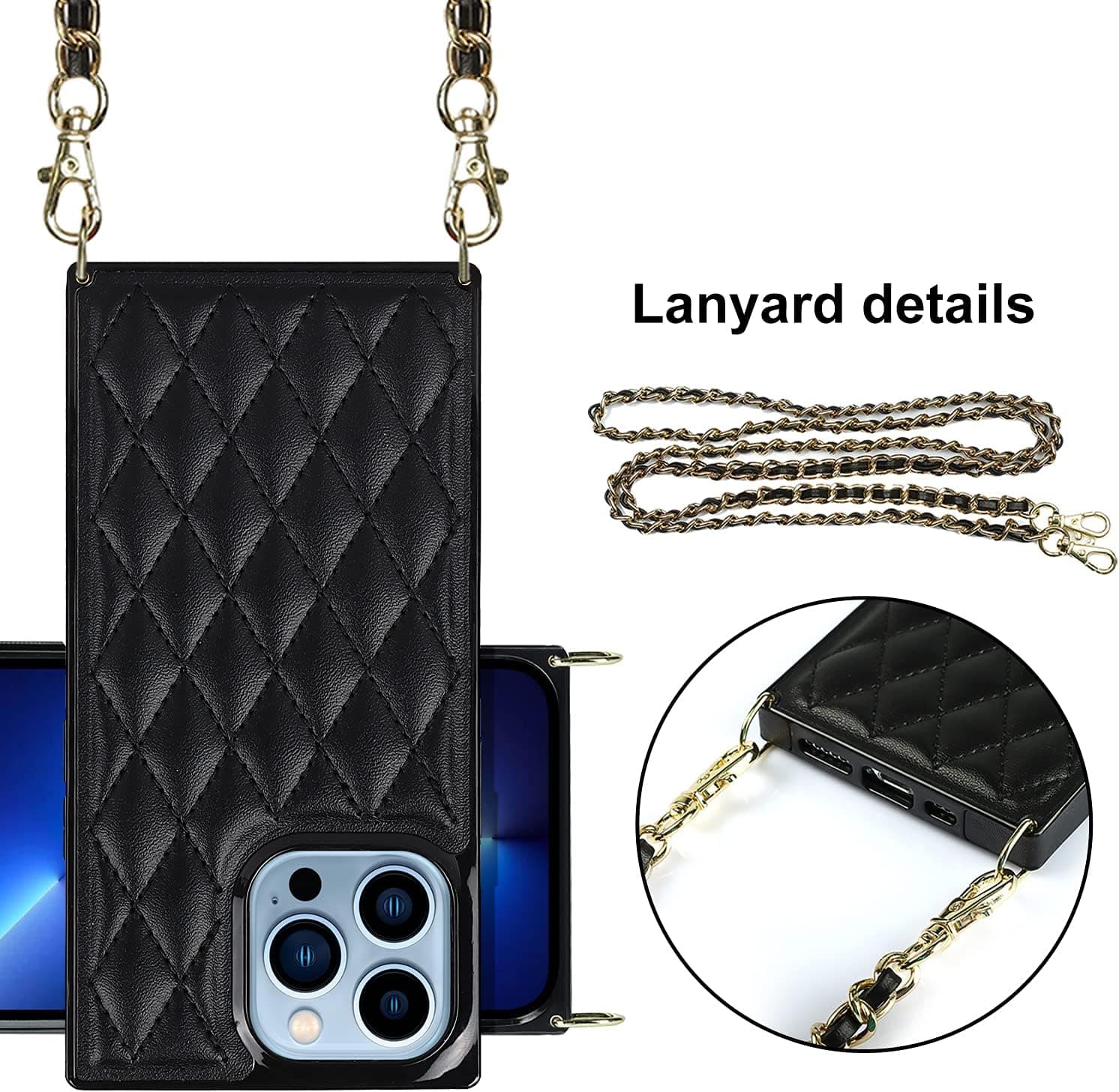 for iPhone 13 Pro Max Case with Shoulder Strap 6.7 inch