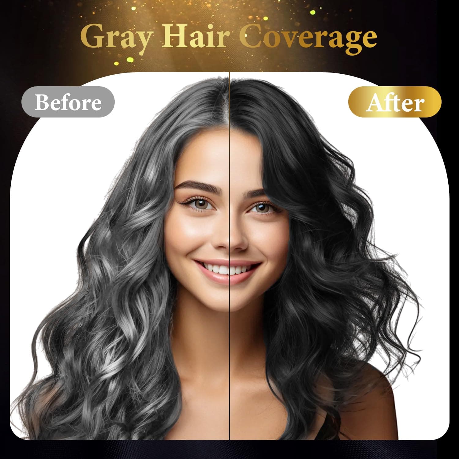 Black Hair Dye Shampoo 3 in 1, At Home Semi Permanent Gray Hair Coverage — photo 3