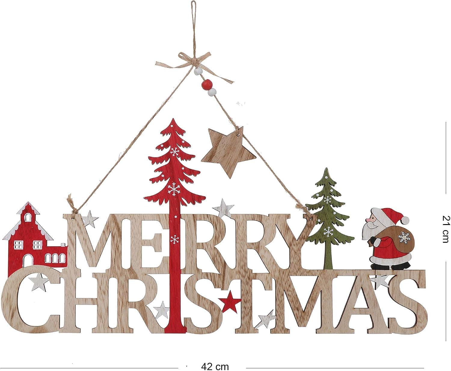 Wooden Merry Christmas Signs (16.5 Inch Santa) — photo 3