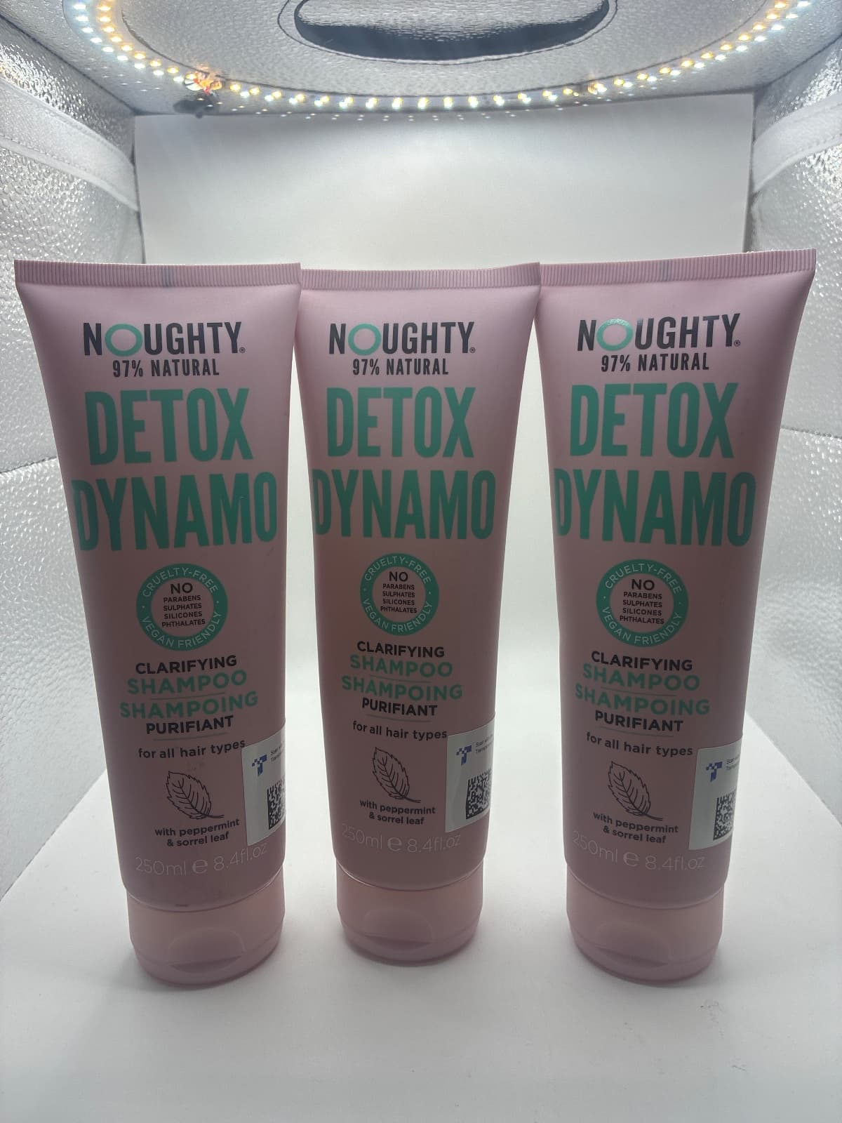 3 bottles! Noughty Detox Dynamo Clarifying Shampoo Anti-Residue To Remove Build-Up