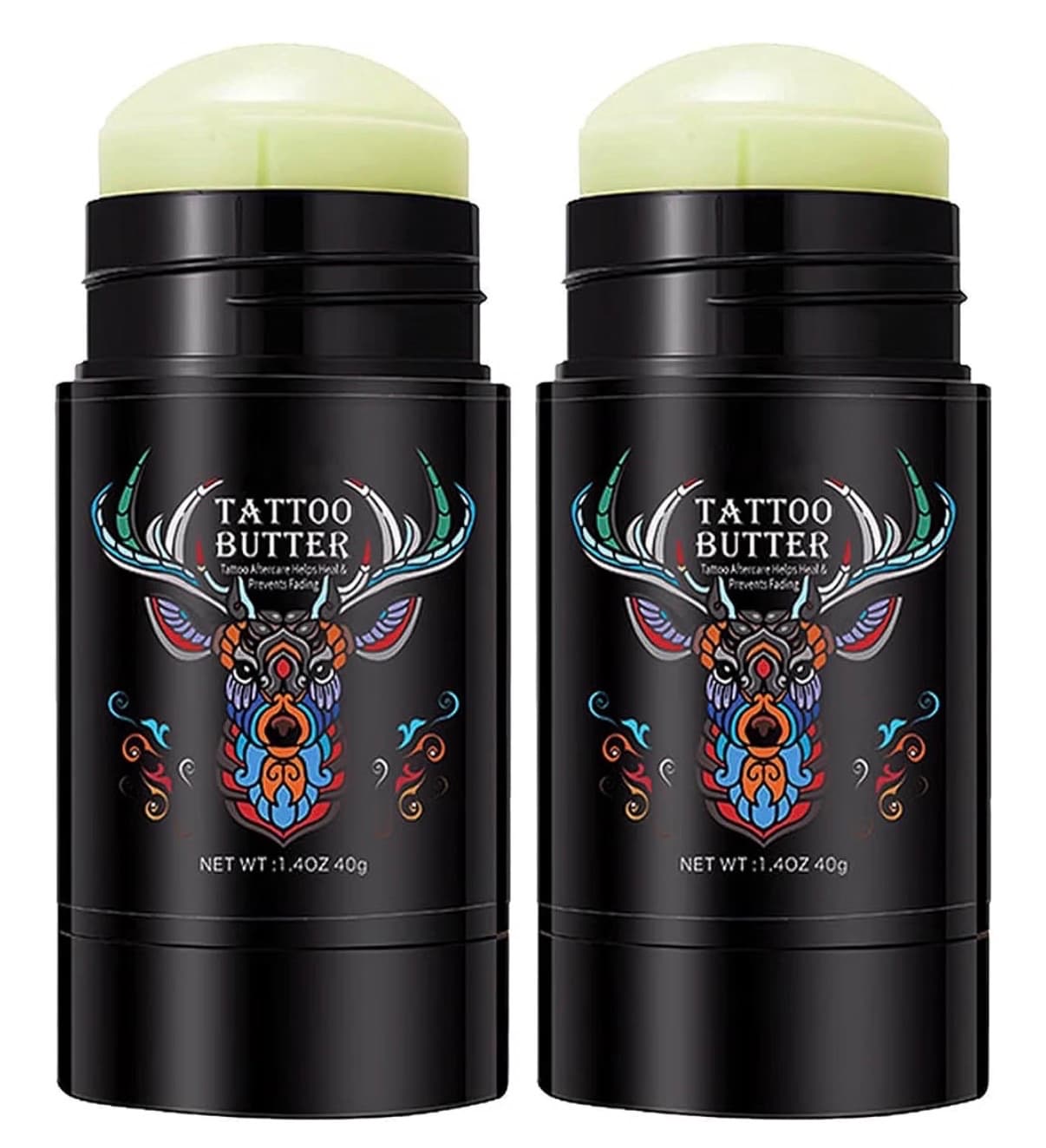 2PCS Tattoo Butter,Tattoo Aftercare Balm 2.8 Oz,Old & New Tattoo Care Tattoo Cream for Before, During & Post All Natural Vegan Moisturizer Heals Protects Color Enhance