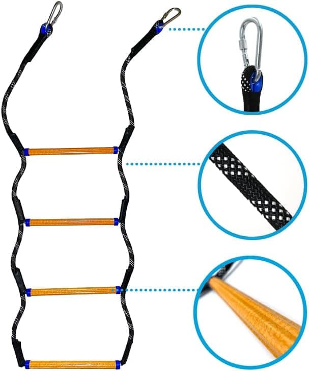 Boat Rope Ladder, Heavy Duty Climbing Rope 450Lbs Strength