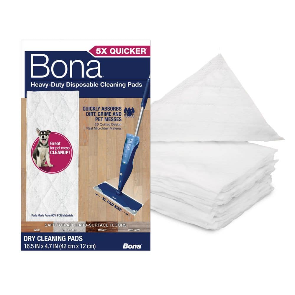 Bona Heavy Duty Multi-Surface Floor Mop Pad Refills, 10 Count
