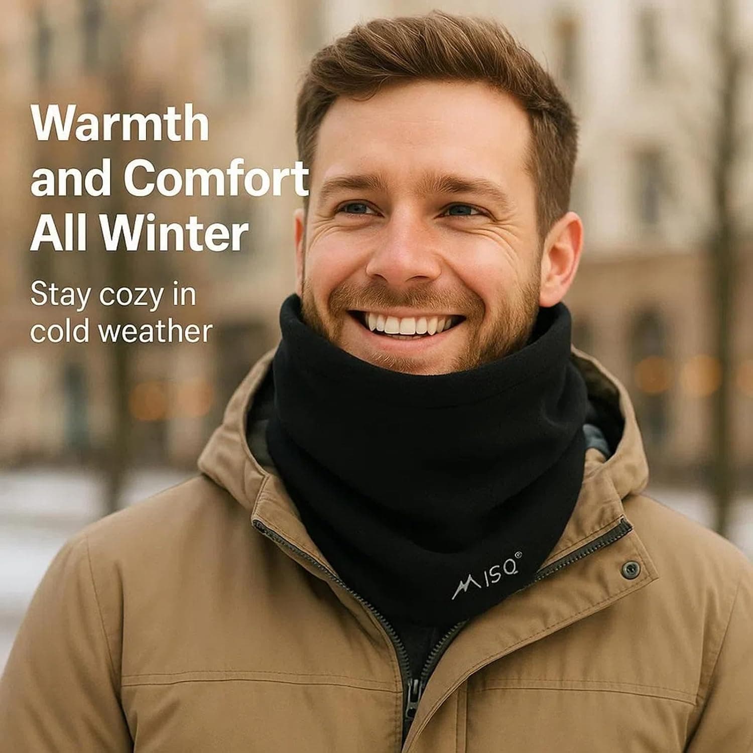 Fleece Neck Gaiter Winter Face Warmer, Unisex — photo 3
