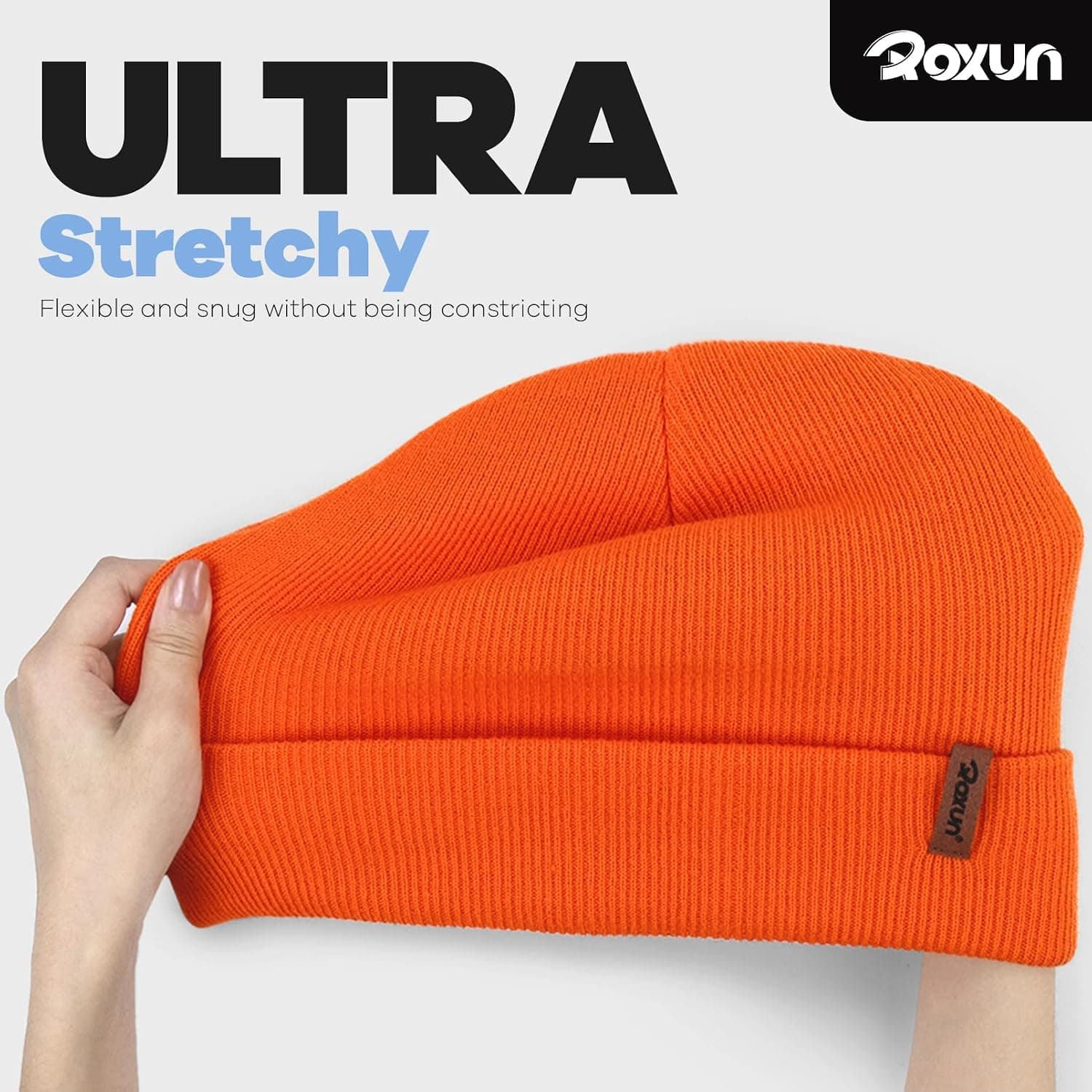 Unisex Knit Cuffed Skull Beanie, Orange — photo 2